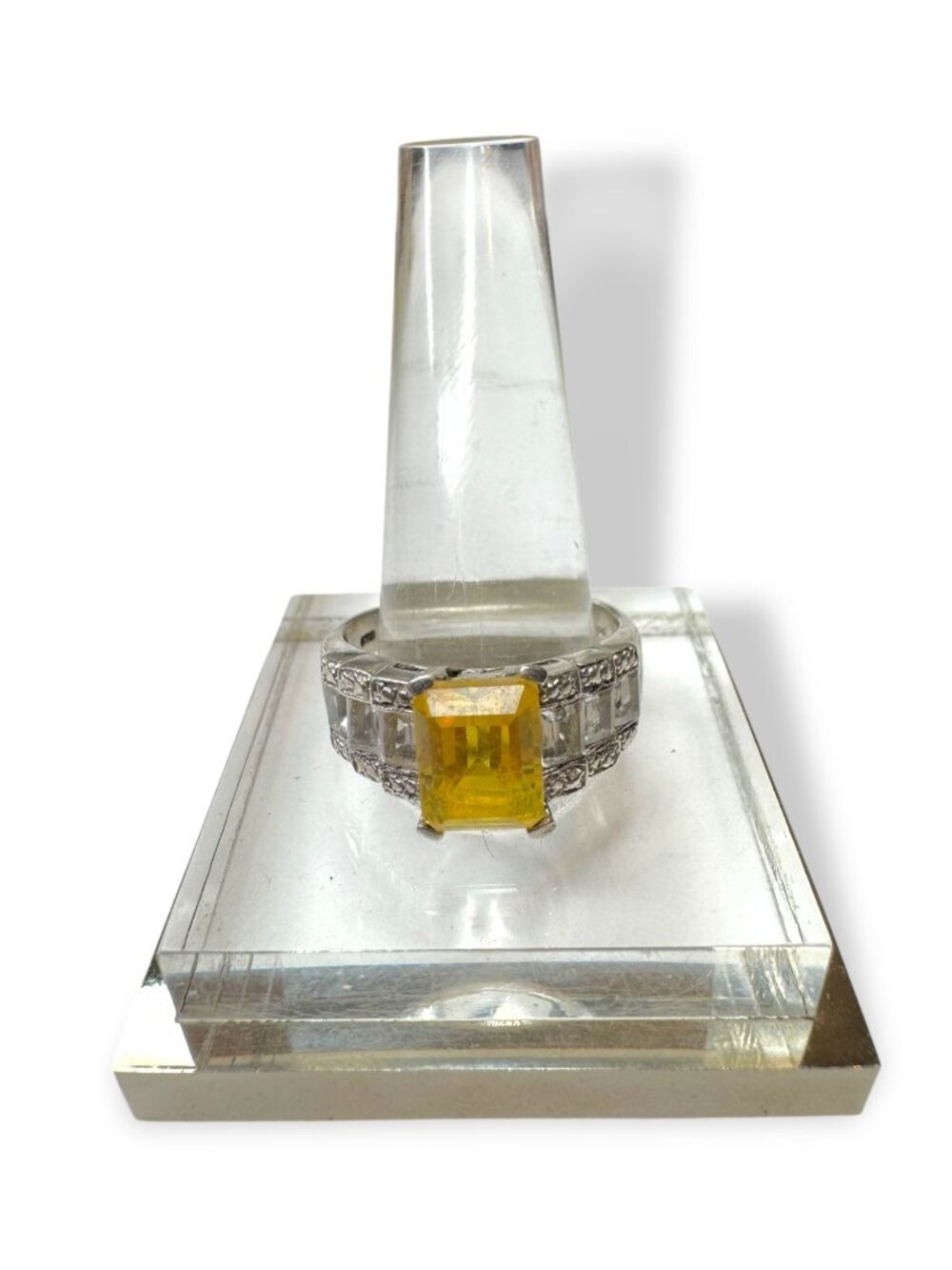STS Sterling Silver Citrine White Tourmaline Ring Size 11.5